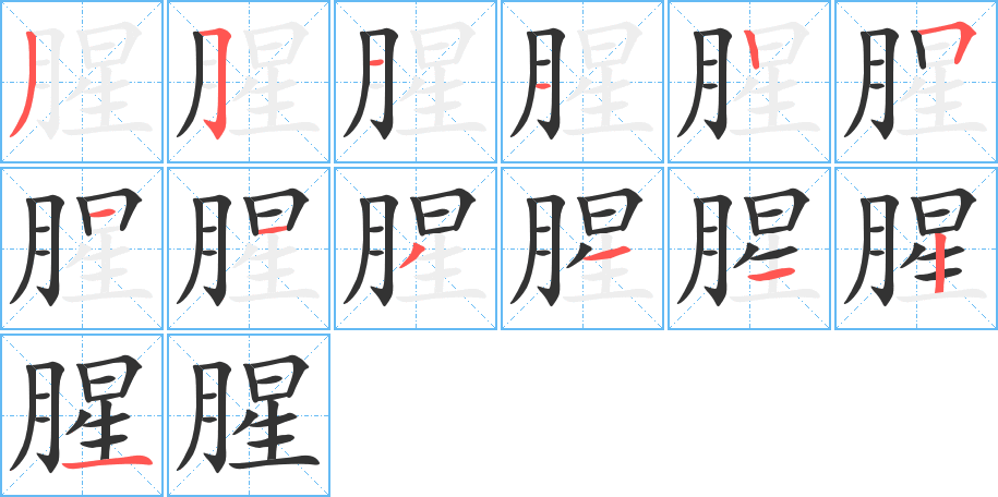 腥的筆順分步演示