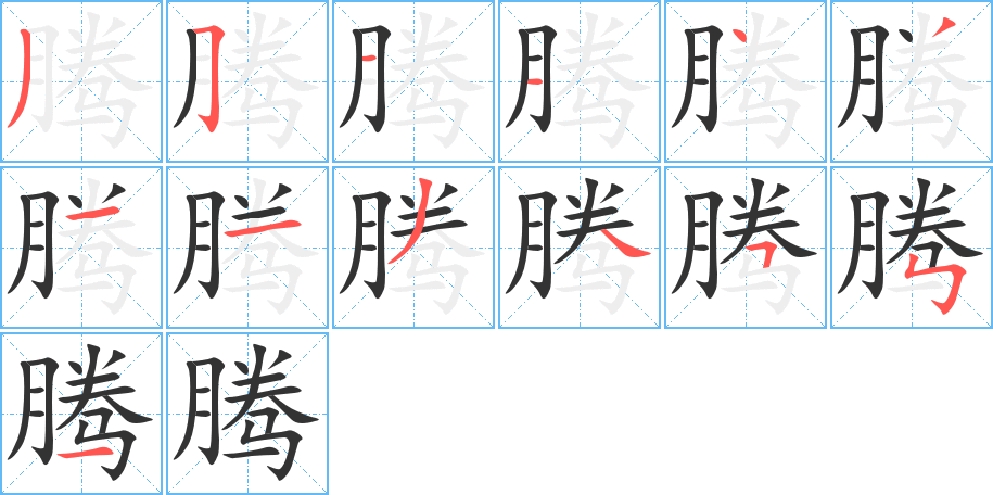 騰的筆順分步演示