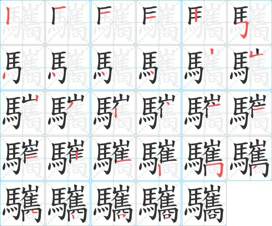 驨的筆順分步演示