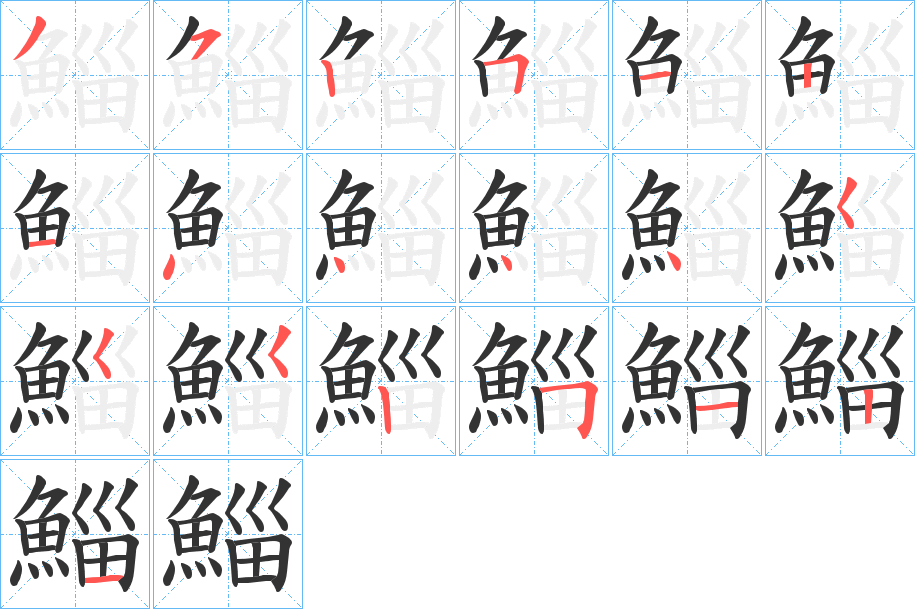 鯔的筆順分步演示