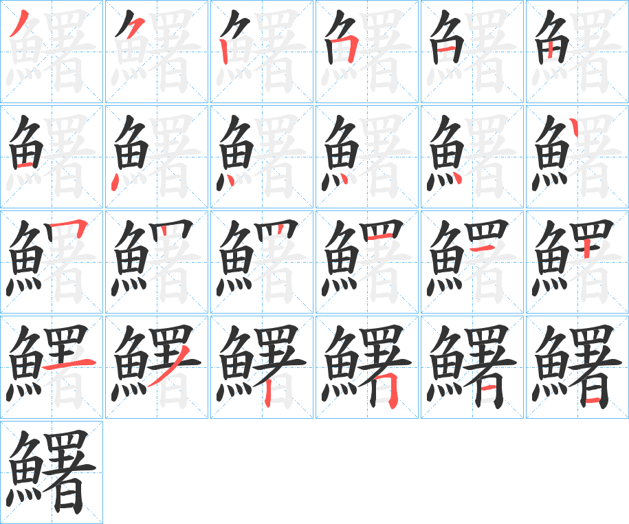 鱰的筆順分步演示