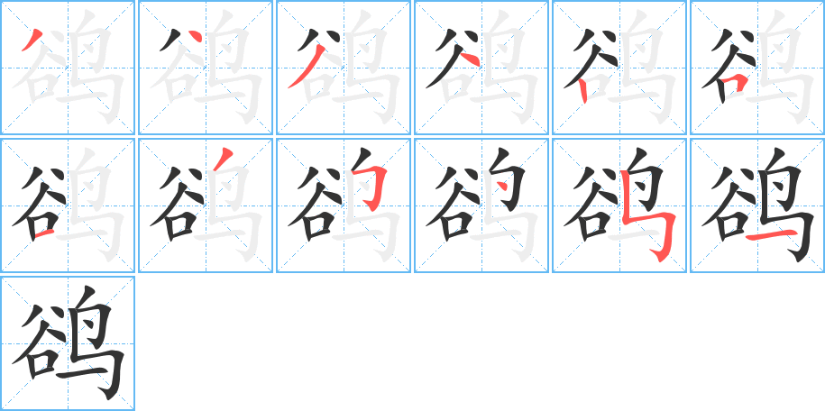 鵒的筆順分步演示